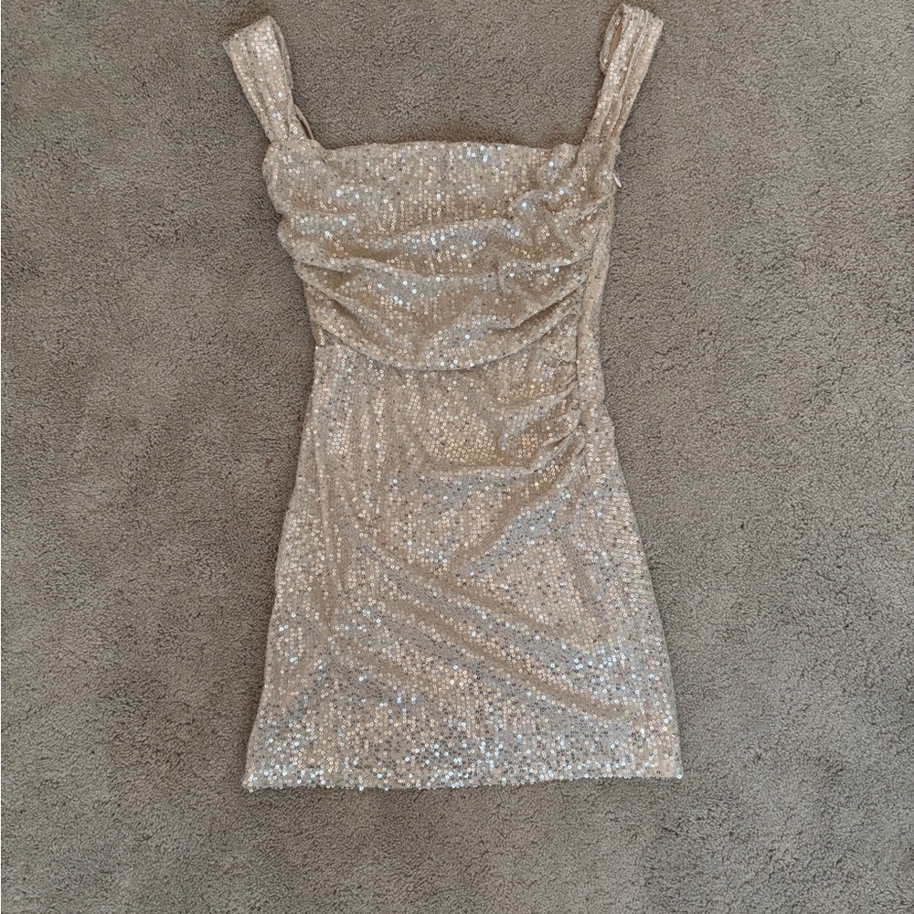 Lucy in the Sky Butterfly Sequin Open Back Dress